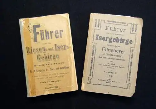 2x Führer durch das Riesen-und Isergebirge +Beigabe Karte Beigabe Führer 1908