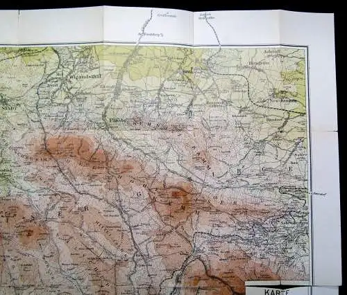 2x Führer durch das Riesen-und Isergebirge +Beigabe Karte Beigabe Führer 1908