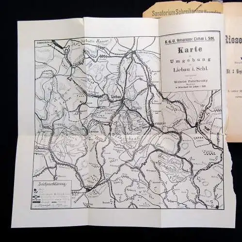 2x Führer durch das Riesen-und Isergebirge +Beigabe Karte Beigabe Führer 1908