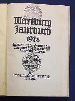 Wartburg Jahrbuch 1928 Sechstes Heft Jahresbericht Ortskunde Landeskunde js