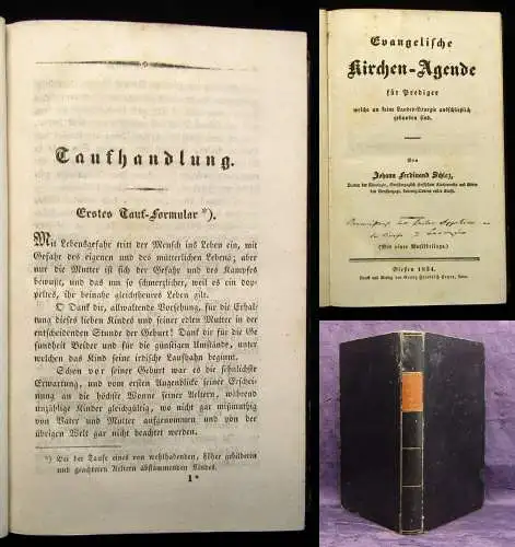 Schlez Evangelische Kirchen- Agende für Prediger 1834 Religion Kirche Glaube js