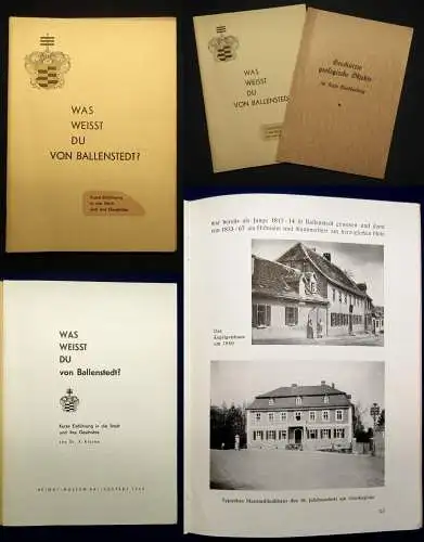 Klocke Was weisst du von Ballenstedt? + Beigabe 1965 Ortzskunde js