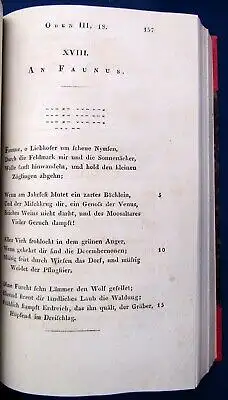 Voss Des Quintus Horatius Flaccus Werke 1.Bd. Oden und Episoden 1822 js