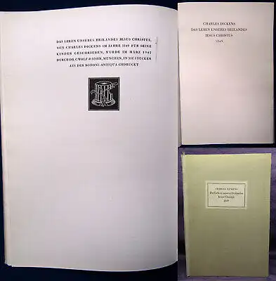 Charles Dickens Das Leben unseres Heilandes Jesus Christus 1849, 1945 js