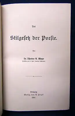 Meyer Das Stilgesetz der Poesie 1901 Thematisierung Dichtung Erklärung js