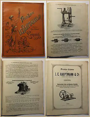 Original Prospekt Preisliste I.C. Hauptmann & Co. um 1895 Technik Katalog sf