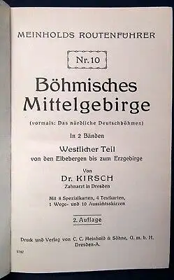 Meinholds Führer Nr. 10 böhmisches Mittelgebirge Westlicher Teil  1928 js