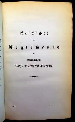 Westphalen Geschichte der Haupt-Grundgesetze der Hamburgischen Verfassung 1844 m