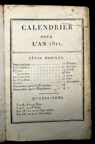 Le Petit Almanach des Dames 1811 mit 7 Stichen Kalender Kalendarium mb