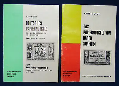 Meyer Deutsches Papiernotgeld von Baden+ Heft 3 Südwestdeutschland 1973 js