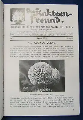 Frida Der Kakteenfreund Monatsschrift 2. Jahrgang 1933 Heft 1-2Pflanzenkunde js