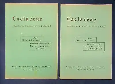 Cactaceae Jahrbücher der Deutschen Kakteengesellschaft E. V. 1939 2 Hefte js