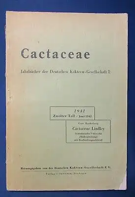 Cactaceae Jahrbücher der Deutschen Kakteengesellschaft E. V. 1941 2. Teil js