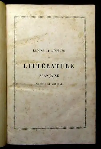 Tissot Lecons Et Modeles Litterature Francaise 2 Bde. 1835 Literatur dekorativ