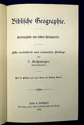 Frohnmeyer Biblische Geographie 1892 Geschichte Geisteswissenschaften mb