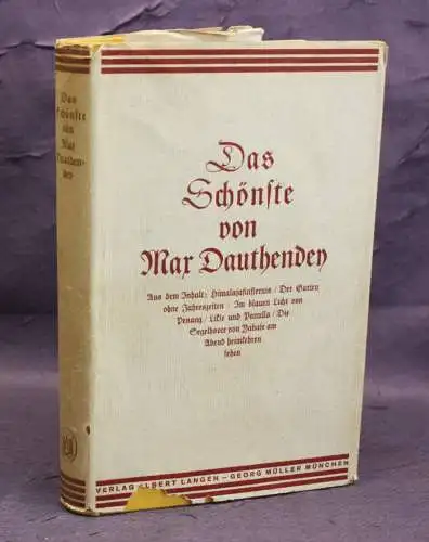 Die schönsten Geschichten von Max Dauthendey 1935 Erzählungen Belletristik js
