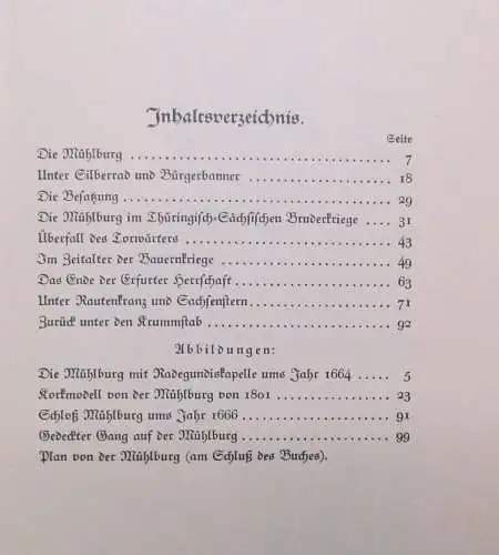 Huth Die Mühlburg bekannt durch Gustav Freytags Roman 1932 1 Karte Ortskunde
