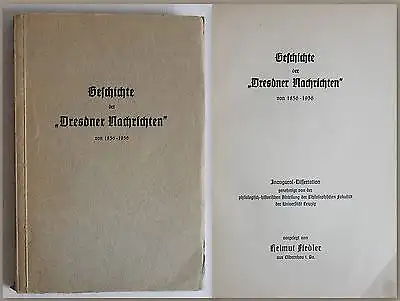 Herlmut Fiedler: Geschichte der "Dresdner Nachrichten" 1856-1936 Dissertation xz