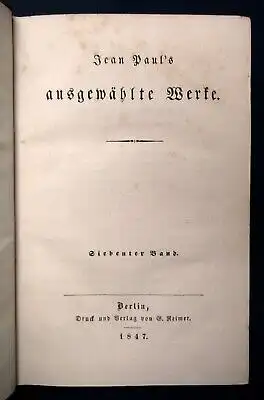 Jean Pauls ausgewählte Werke 1847 Bd. 1-14(von 16) Lyrik Klassiker js