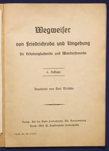 Original Prospekt Friedrichroda 1949 Thüringen Ortskunde Geschichte Reise sf