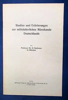 Buchenau Studien und Erörterungen zur mittelalterlichen Münzkunde 1933 js