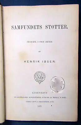 Ibsen Samfundets Stotter Skuespil I Fire Akter 1877 Gemeinschaft unterstützt js