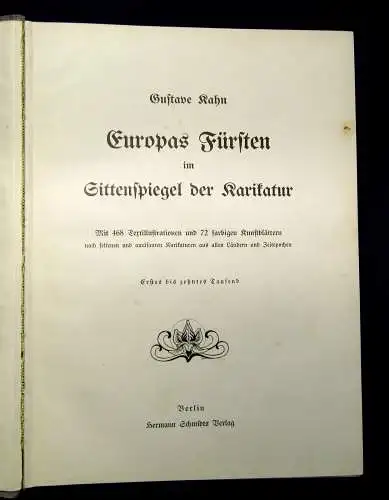 Kahn Europas Fürsten im Sittenspiel der Karikatur um 1900 468 Illustrationen mb