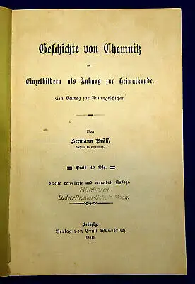 Prüll Geschichte von Chemnitz in Einzelbildern als Anhang z Heimatkunde 1901 mb