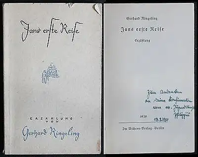 Gerhard Ringeling - Jans erste Reise - Erzählung 1939 - Literatur Erstausgabe xz