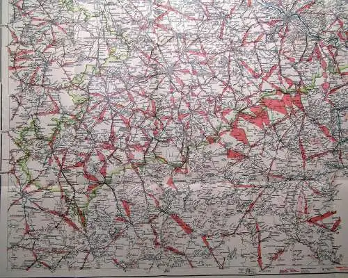 Mittelbachs Karten Strassenprofilkarte Freistaat Sachsen Aotomobilisten 1925