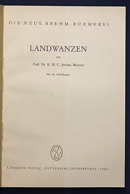 Jordan Landwanzen 1962 Naturwissenschaften Schädlinge Tiere Wissen Studium sf