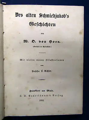 Horn Des alten Schmiedjakob's Geschichten 1852 Belletristik Literatur sf