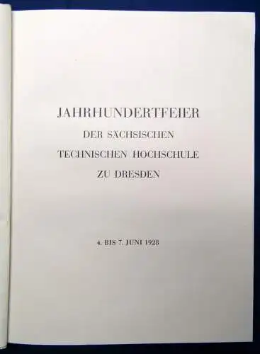 Sächsische Technische Hochschule zu Dresden 1828-1928 Jahrhundertfeier js