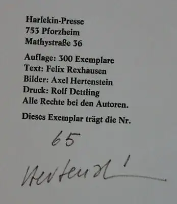 Rexhausen Spukspaßspitzen um 1980 Harlekin-Presse Exemplar 65 von 300 sf