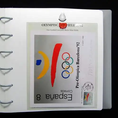 Sammelbilderalbum anlässlich Olympia September 1992 Silbermünzen,Ersttagsbriefe