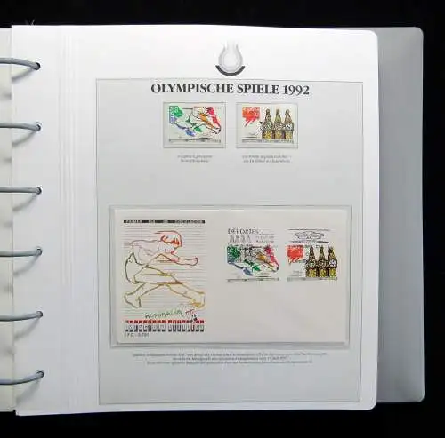 Sammelbilderalbum anlässlich Olympia September 1992 Silbermünzen,Ersttagsbriefe