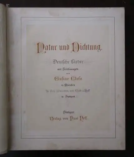 Natur und Dichtung Deutsche Lieder o.J.um 2880 15 Holzschnitte Kunst Kultur js