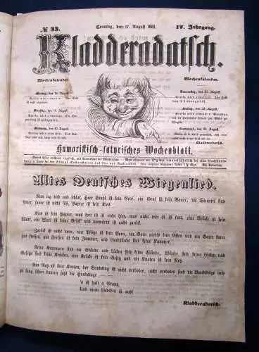 Kladderadatsch in London 8 Hefte komplett, vorgebunden, 64 Hefte in 1 1850/51 sf
