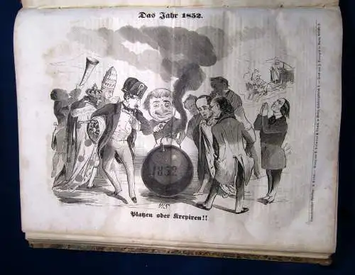 Kladderadatsch in London 8 Hefte komplett, vorgebunden, 64 Hefte in 1 1850/51 sf