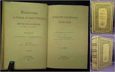 Albrecht von Hallers Gedichte 1882 3.Bd Belletristik Literatur Unterhaltung js