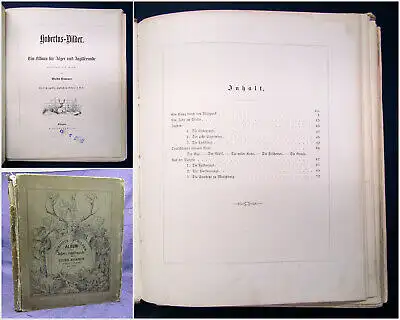Hammer Hubertus Bilder 1856 selten Erstausgabe Album für Jäger & Jagdfreunde sf