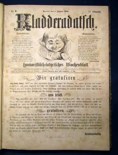 Kladderadatsch 13. Jahrgang 60. Nr. 1860 Humoristisch-satirisches Wochenblatt sf