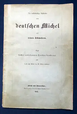 Die wahrhaftige Geschichte vom deut. Michel und seinen Schwestern 1843 selten sf