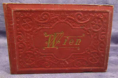 Leporello von Wien um 1890 Lithografien Österreich Ortskunde Architektur sf