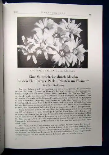 Deutschen Kakteen Gesellschaft Kakteenkunde. 5 Jahrgänge in 1 Bd 1939-1943 sf