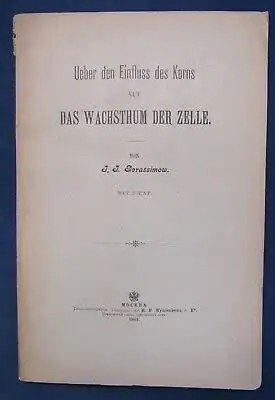 Gerassimow Ueber den Einfluss des Kerns Auf das Wachstum der Zelle 1901 js