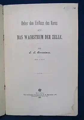 Gerassimow Ueber den Einfluss des Kerns Auf das Wachstum der Zelle 1901 js