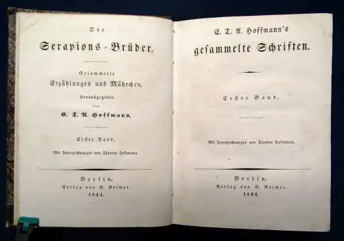 Hoffmann Gesammelte Schriften. 12 Bde 1844-1845 Belletristik Klassiker Roman sf