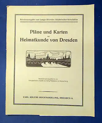 Pläne und Karten zur Heimatkunde von Dresden um 1935 Sachsen Saxonica sf