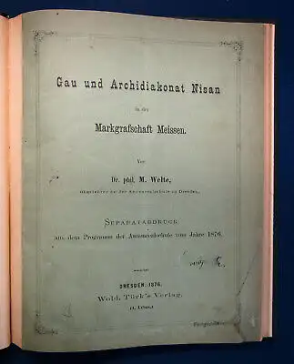 Welte Gau und Archidiakonat Nisan in der Markgrafschaft Meissen 1876 Kirche sf
